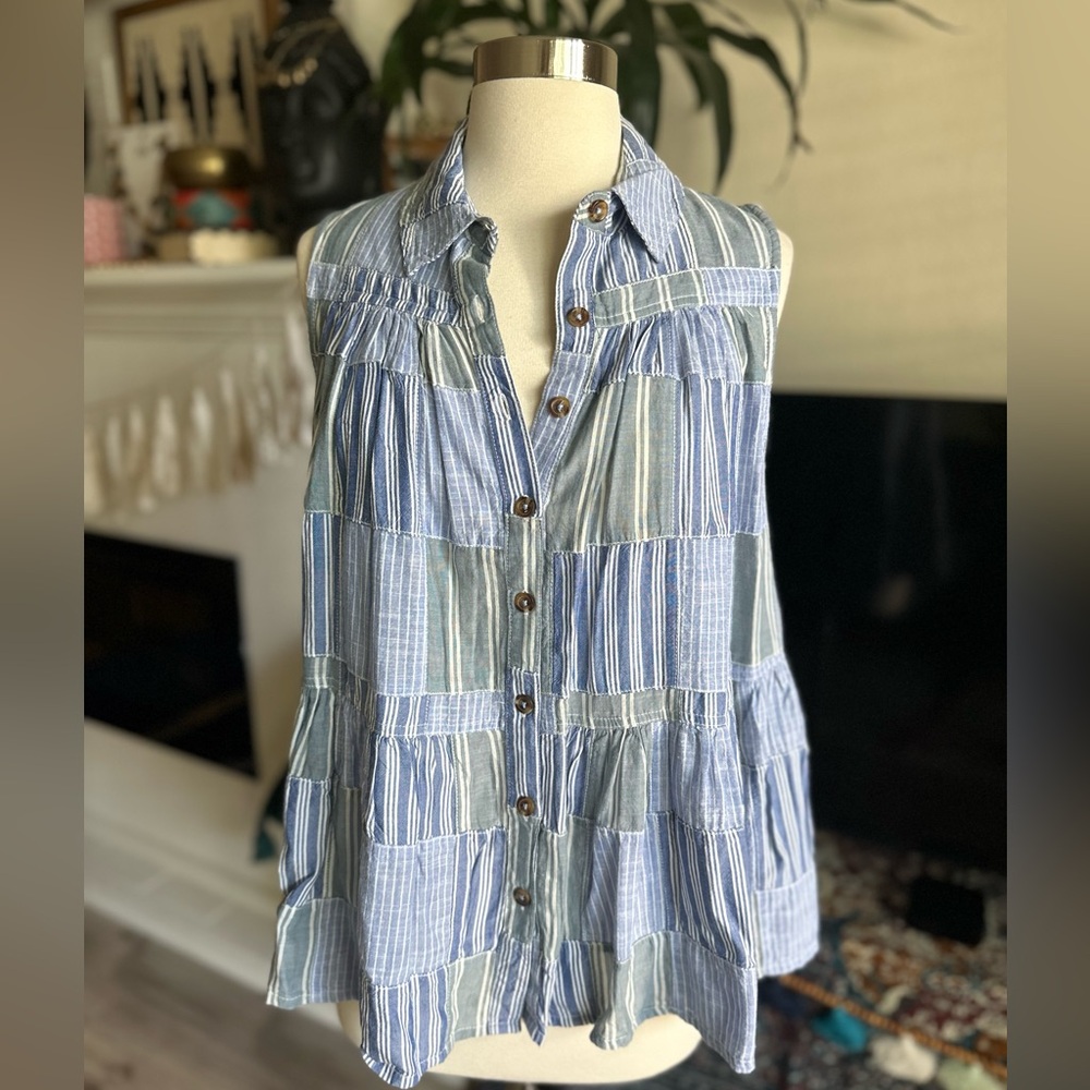 Pilcro Tiered Sleeveless Blouse | SZ XS - Picture 5 of 11